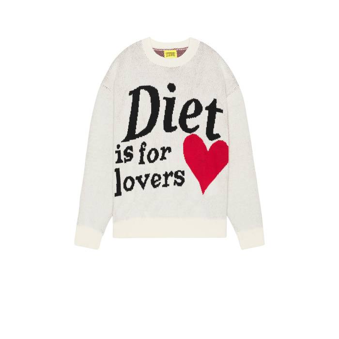 Diet Starts Monday 【 Lovers Knit Sweater Men White 】 ニット トレーナー メンズファッション トッ..