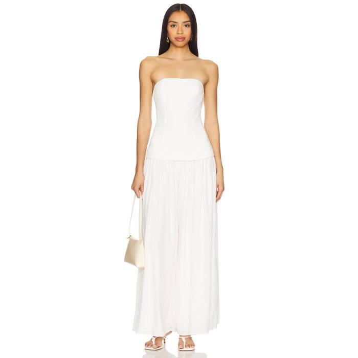 Line & Dot 【 Theo Jumpsuit Women White 】 ジャンプスーツ レディースファッション その他 レディース 白色 ホワイト