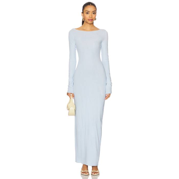 Cotton Citizen 【 Marbella Long Sleeve Maxi Dress Women Vintage Powder Blue 】 Sleeve スリーブ ..