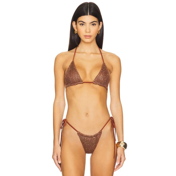 Rakuten - Asta Resort 【 Lio Bikini Top In Cocoa Sequin Women Coco Sequin 】 レディースファッション 水着 レディース