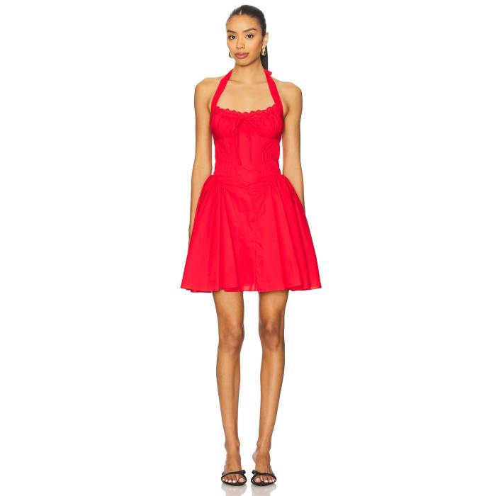 Line & Dot 【 Anessa Mini Dress Women Red 】 ドレス レディースファッション ドレス レディース Red 赤・レッド