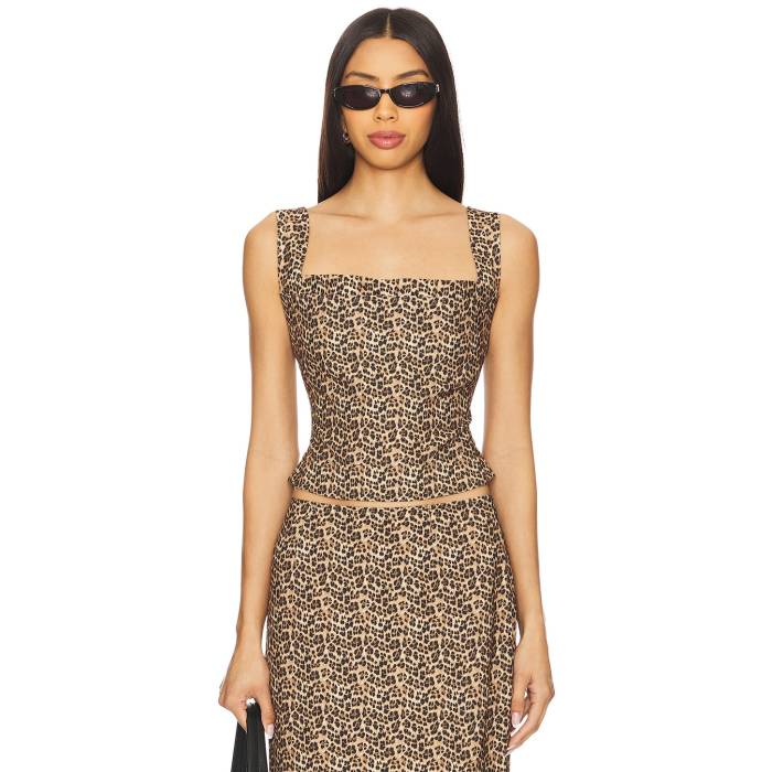 Miaou 【 Imogene Corset Women Leopard 】 レディースファッション トップス タンクトップ レディース ヒョウ柄 レオパード