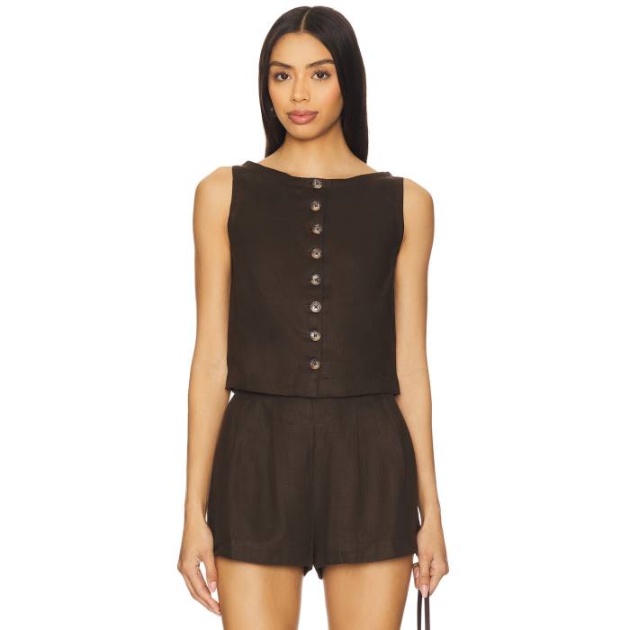 フェイスフルザブランド Faithfull The Brand 【 Elia Top Women Coffee 】 レディースファッション ト..