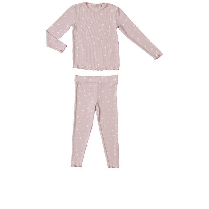 Barefoot Dreams 【 Ultra Soft Rib Toddler Pajama Set Girls Dusty Rose & Pearl 】 ultra ウルトラ ..