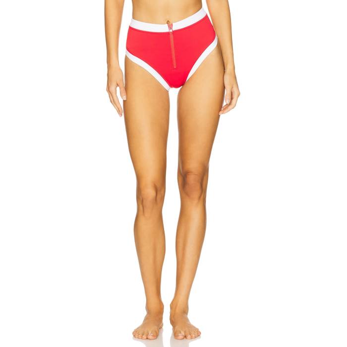 Gigi C 【 X Revolve Zoe Bikini Bottom Women Red & White 】 ズボン ボトムス レディースファッション 水着 レディース Red 赤・レッド 白色 ホワイト