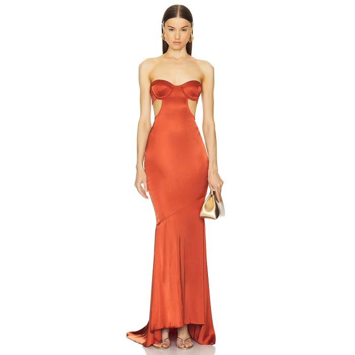 Michael Costello 【 X Revolve Alina Gown Women Copper 】 レディースファッション ドレス レディー..