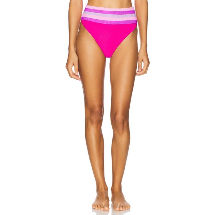 ビーチライオット Beach Riot 【 Millie Bikini Bottom Women Raspberry Colorblock 】 ズボン ボトムス レディースファッション 水着 レディース