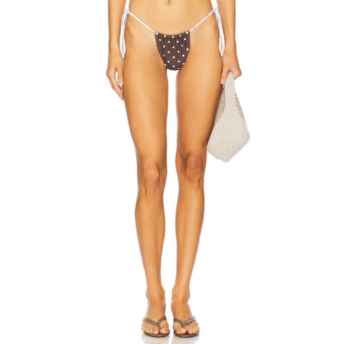 For Love & Lemons 【 Bay Bikini Bottom Women Chocolate 】 ズボン ボトムス レディースファッション 水着 レディース