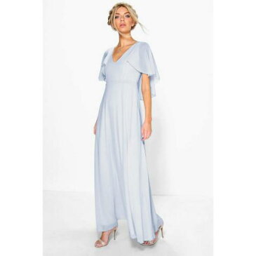 BOOHOO BOUTIQUE スリーブ ドレス 【 SLEEVE BOOHOO BOUTIQUE CHIFFON CAPE MAXI BRIDESMAID DRESS MINT 】 レディースファッション ワンピース