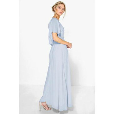 BOOHOO BOUTIQUE スリーブ ドレス 【 SLEEVE BOOHOO BOUTIQUE CHIFFON CAPE MAXI BRIDESMAID DRESS MINT 】 レディースファッション ワンピース