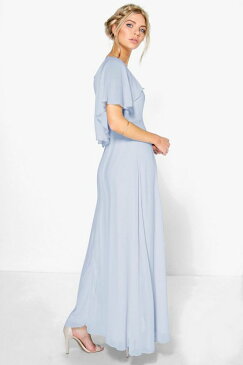 BOOHOO BOUTIQUE スリーブ ドレス 紺 ネイビー 【 SLEEVE NAVY BOOHOO BOUTIQUE CHIFFON CAPE MAXI BRIDESMAID DRESS 】 レディースファッション ワンピース