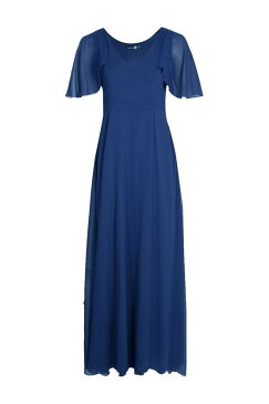 BOOHOO BOUTIQUE スリーブ ドレス 紺 ネイビー 【 SLEEVE NAVY BOOHOO BOUTIQUE CHIFFON CAPE MAXI BRIDESMAID DRESS 】 レディースファッション ワンピース