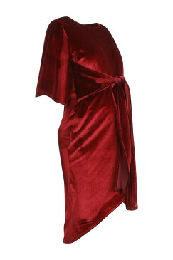 BOOHOO MATERNITY スリーブ 【 SLEEVE VELVET KIMONO TIE WAIST MIDI RED 】 レディースファッション ワンピース 送料無料