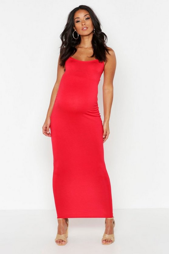 ブーフー BOOHOO ドレス 赤 レッド 【 RED BOOHOO MATERNITY LACEY STRAPPY MAXI BODYCON DRESS 】 キッズ ベビー マタニティ ママ マタニティウエア 授乳服