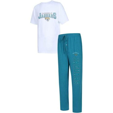 CONCEPTS SPORT ジャクソンビル ジャガース Tシャツ メンズファッション トップス カットソー メンズ 【 Jacksonville Jaguars Big And Tall Topic T-shirt And Pants Sleep Set - Teal/white 】 Teal/white