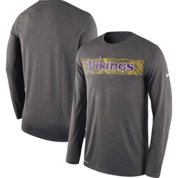 ナイキ NIKE ミネソタ バイキングス サイドライン レジェンド スリーブ Tシャツ ヘザー チャコール 【 LEGEND SLEEVE HEATHER NIKE MINNESOTA VIKINGS SIDELINE SEISMIC LONG TSHIRT CHARCOAL 】 メンズファッショ