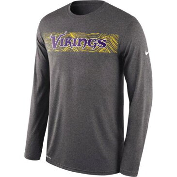 ナイキ NIKE ミネソタ バイキングス サイドライン レジェンド スリーブ Tシャツ ヘザー チャコール 【 LEGEND SLEEVE HEATHER NIKE MINNESOTA VIKINGS SIDELINE SEISMIC LONG TSHIRT CHARCOAL 】 メンズファッショ