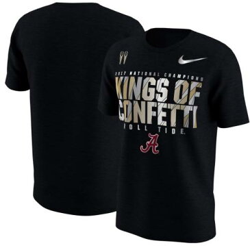 ナイキ NIKE アラバマ カレッジ Tシャツ 黒 ブラック 【 BLACK NIKE ALABAMA CRIMSON TIDE COLLEGE FOOTBALL PLAYOFF 2017 NATIONAL CHAMPIONS LOCKER ROOM TSHIRT 】 メンズファッション トップス Tシャツ カットソー