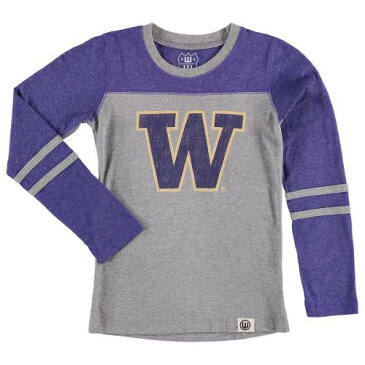 WES & WILLY ワシントン 男の子 女の子 子供用 スリーブ ジャージ Tシャツ 紫 パープル & キッズ 小学生 【 SLEEVE PURPLE WES WILLY WASHINGTON HUSKIES PS PRESCHOOL SLUB BLEND LONG JERSEY TSHIRT HEATHERED 】