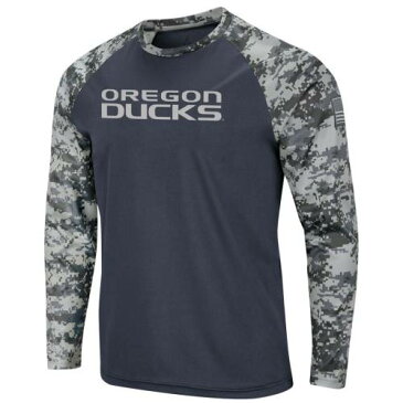 COLOSSEUM オレゴン ラグラン スリーブ Tシャツ チャコール 【 RAGLAN SLEEVE COLOSSEUM OREGON DUCKS OHT MILITARY APPRECIATION DIGI CAMO LONG TSHIRT CHARCOAL 】 メンズファッション トップス Tシャツ カットソー