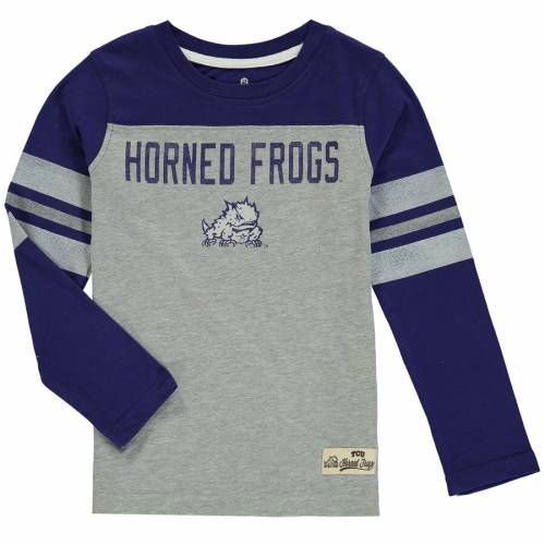 OUTERSTUFF 男の子 女の子 子供用 レガシー Tシャツ 紫 パープル 【 LEGACY PURPLE OUTERSTUFF TCU HORNED FROGS PRESCHOOL LONGSLEEVE FOOTBALL TSHIRT 】 キッズ ベビー マタニティ トップス Tシャツ