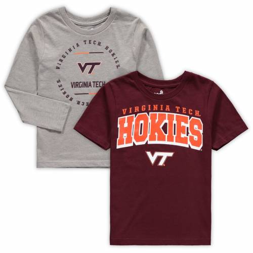 OUTERSTUFF バージニア テック 男の子 女の子 子供用 クラブ スリーブ Tシャツ 灰色 グレー グレイ 【 SLEEVE GRAY OUTERSTUFF VIRGINIA TECH HOKIES PRESCHOOL CLUB SHORT AND LONG TSHIRT COMBO PACK MAROON HEATHERED 】 キ