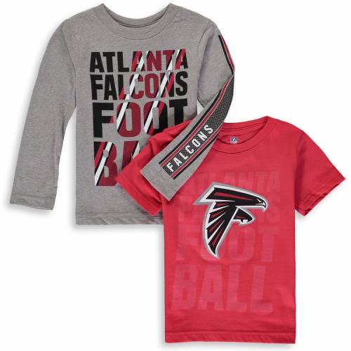 OUTERSTUFF アトランタ ファルコンズ 男の子 女の子 子供用 スリーブ Tシャツ 赤 レッド 灰色 グレー グレイ 【 SLEEVE RED GRAY OUTERSTUFF ATLANTA FALCONS PRESCHOOL PLAYMAKER 3IN1 LONG SHORT TSHIRT COMBO PACK 】