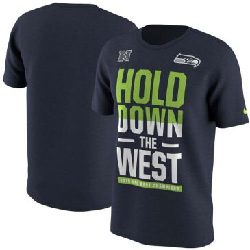 ナイキ NIKE シアトル シーホークス Tシャツ カレッジ 紺 ネイビー 【 NAVY NIKE SEATTLE SEAHAWKS 2016 NFC WEST DIVISION CHAMPIONS TSHIRT COLLEGE 】 メンズファッション トップス Tシャツ カットソー