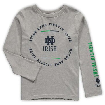 OUTERSTUFF 男の子 女の子 子供用 クラブ スリーブ Tシャツ 灰色 グレー グレイ 紺 ネイビー 【 SLEEVE GRAY NAVY OUTERSTUFF NOTRE DAME FIGHTING IRISH PRESCHOOL CLUB SHORT AND LONG TSHIRT COMBO PACK HEATHERED 】 キッズ