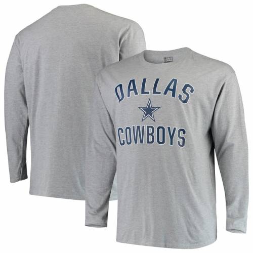 NFL PRO LINE BY FANATICS BRANDED ダラス カウボーイズ ビクトリー スリーブ Tシャツ & 【 VICTORY SLEEVE DALLAS COWBOYS ARCH BIG TALL LONG TSHIRT GRAY 】 メンズファッション トップス カットソー 送料無料