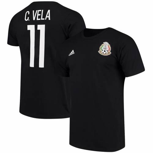 アディダス ADIDAS チーム Tシャツ 黒色 ブラック & 【 TEAM ADIDAS CARLOS VELA MEXICO NATIONAL GO TO NAME NUMBER TSHIRT BLACK 】 メンズファッション トップス Tシャツ カットソー