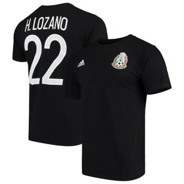 アディダス ADIDAS チーム Tシャツ 黒 ブラック メンズファッション トップス カットソー メンズ 【 Hirving Lozano Mexico National Team Go To Name And Number T-shirt - Black 】 Black