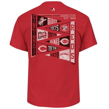 マジェスティック MAJESTIC マジェスティック シンシナティ レッズ ウェーブ ウェイブ Tシャツ 赤 レッド 【 WAVE RED MAJESTIC CINCINNATI REDS THE PENNANT TSHIRT 】 メンズファッション トップス Tシャ