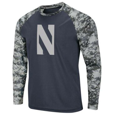 COLOSSEUM ラグラン スリーブ Tシャツ チャコール 【 RAGLAN SLEEVE COLOSSEUM NORTHWESTERN WILDCATS OHT MILITARY APPRECIATION DIGI CAMO LONG TSHIRT CHARCOAL 】 メンズファッション トップス Tシャツ カットソー