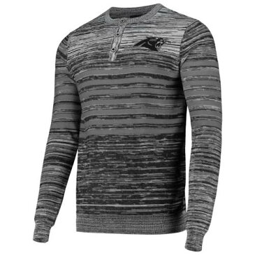 FOCO カロライナ パンサーズ ニット ヘンリー スリーブ Tシャツ 灰色 グレー グレイ 【 SLEEVE GRAY FOCO CAROLINA PANTHERS MARLED KNIT HENLEY LONG TSHIRT 】 メンズファッション トップス Tシャツ カット