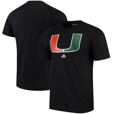 アディダス ADIDAS アディダス マイアミ ハリケーンズ ロゴ アルティメイト Tシャツ 黒色 ブラック メンズ 【 ULTIMATE ADIDAS SCHOOL LOGO CLIMALITE TSHIRT BLACK 】