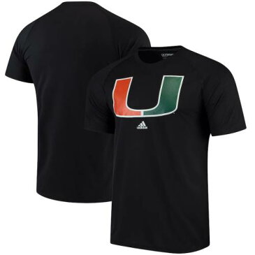 アディダス ADIDAS アディダス マイアミ ハリケーンズ ロゴ アルティメイト Tシャツ 黒色 ブラック メンズ 【 ULTIMATE ADIDAS SCHOOL LOGO CLIMALITE TSHIRT BLACK 】
