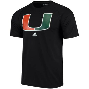 アディダス ADIDAS アディダス マイアミ ハリケーンズ ロゴ アルティメイト Tシャツ 黒色 ブラック メンズ 【 ULTIMATE ADIDAS SCHOOL LOGO CLIMALITE TSHIRT BLACK 】