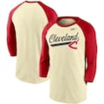 ナイキ NIKE クリーブランド インディアンス クーパーズタウン コレクション スクリプト スリーブ ラグラン Tシャツ クリーム 赤 レッド – 【 SLEEVE RED NIKE COOPERSTOWN COLLECTION SCRIPT TRIBLEND 3 4