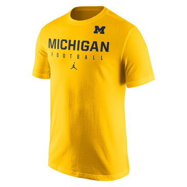 JORDAN BRAND ミシガン プラクティス Tシャツ 【 MICHIGAN WOLVERINES FOOTBALL PRACTICE TSHIRT GRAY GOLD 】 メンズファッション トップス カットソー 送料無料