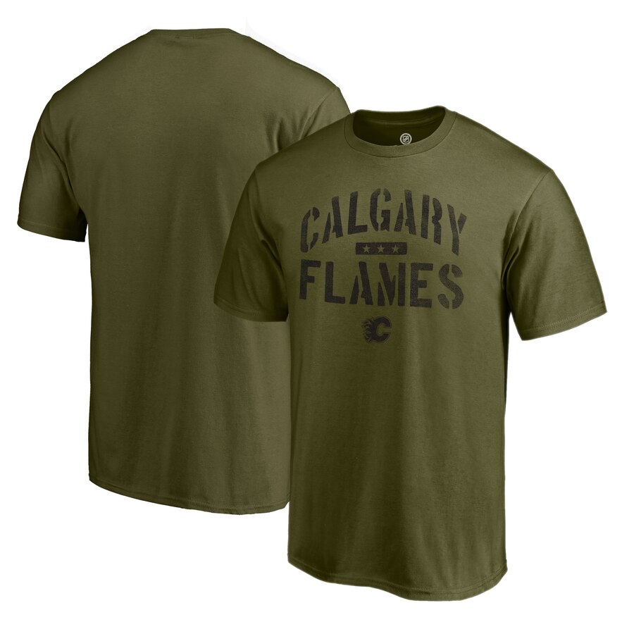 FANATICS BRANDED コレクション Tシャツ 【 CALGARY FLAMES CAMO COLLECTION JUNGLE TSHIRT GREEN 】 メンズファッション トップス カットソー 送料無料