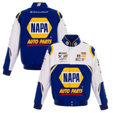 JH DESIGN チェイス 【 CHASE ELLIOTT NAPA 2019 FULLSNAP TWILL UNIFORM JACKET ROYAL WHITE 】 メンズファッション コート ジャケット 送料無料