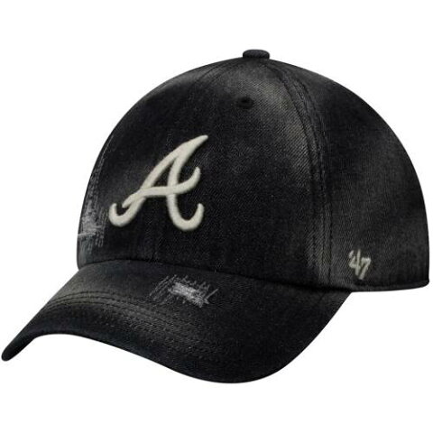 【3店舗買い回りで最大P10倍！ 1/20-1/31迄】'47 アトランタ ブレーブス 【 ATLANTA BRAVES LOUGHLIN CLEAN UP ADJUSTABLE HAT BLACK 】 バッグ キャップ 帽子 メンズキャップ 送料無料