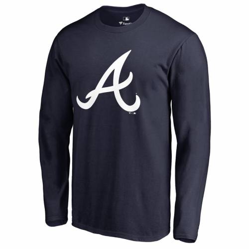 FANATICS BRANDED アトランタ ブレーブス チーム ロゴ スリーブ Tシャツ 紺 ネイビー 【 TEAM SLEEVE NAVY FANATICS BRANDED ATLANTA BRAVES COLOR PRIMARY LOGO LONG TSHIRT 】 メンズファッション トップス Tシャツ