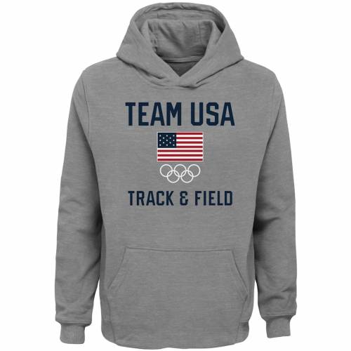 OUTERSTUFF トラック フィールド チーム トレーニング 灰色 グレー グレイ & 【 FIELD TEAM GRAY OUTERSTUFF USA TRACK FLAG TRAINING PULLOVER HOODIE HEATHERED 】 メンズファッション トップス パーカー