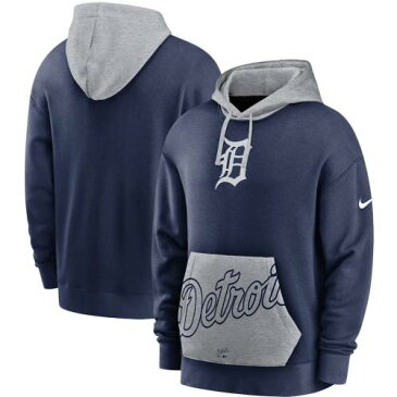 ナイキ NIKE デトロイト タイガース 紺 ネイビー 灰色 グレー グレイ 【 NAVY GRAY NIKE DETROIT TIGERS HERITAGE TRIBLEND PULLOVER HOODIE 】 メンズファッション トップス パーカー