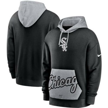 ナイキ NIKE シカゴ 白 ホワイト 黒 ブラック 灰色 グレー グレイ 【 WHITE BLACK GRAY NIKE CHICAGO SOX HERITAGE TRIBLEND PULLOVER HOODIE 】 メンズファッション トップス パーカー