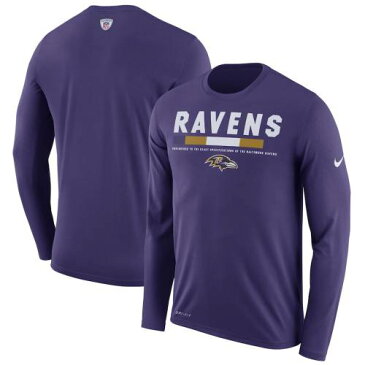 ナイキ NIKE ボルティモア レイブンズ サイドライン レジェンド パフォーマンス スリーブ Tシャツ 紫 パープル 【 LEGEND SLEEVE PURPLE NIKE BALTIMORE RAVENS SIDELINE STAFF PERFORMANCE LONG TSHIRT 】 メンズ