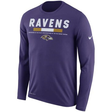 ナイキ NIKE ボルティモア レイブンズ サイドライン レジェンド パフォーマンス スリーブ Tシャツ 紫 パープル 【 LEGEND SLEEVE PURPLE NIKE BALTIMORE RAVENS SIDELINE STAFF PERFORMANCE LONG TSHIRT 】 メンズ