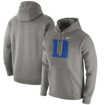 ナイキ NIKE デューク 青 ブルー ロゴ クラブ フリース 灰色 グレー グレイ 【 BLUE GRAY NIKE DUKE DEVILS LOGO CLUB FLEECE PULLOVER HOODIE HEATHERED 】 メンズファッション トップス パーカー
